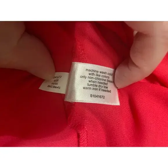 Lane Bryant Size 20 Semi Sheer Button Up Sleeveless Blouse - Hot Pink EUC - Picture 9 of 11